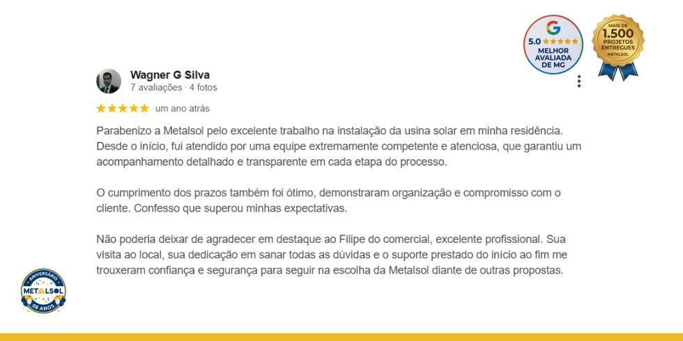 Metalsol: 1.500 Projetos de Energia Solar Entregues